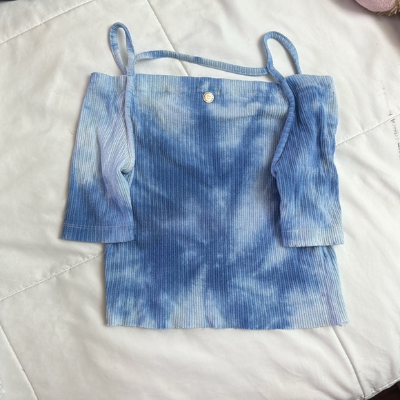 Blue & White Crop Top - Picture 2 of 4